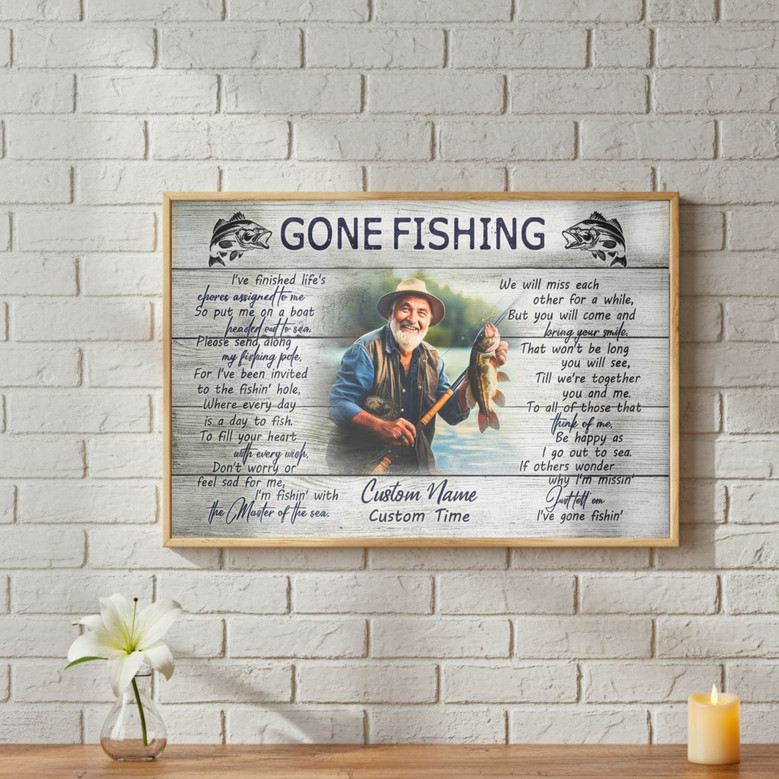 Dad's Fishing Memorial Canvas - Thoughtful Sympathy Tribute Gift