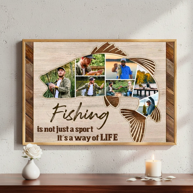 Personalized Fishing Photo Canvas - Heartfelt Dad & Husband Gift