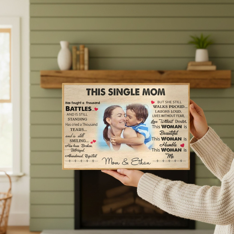 Single Mom's Strength - Personalized Canvas Art from Son
