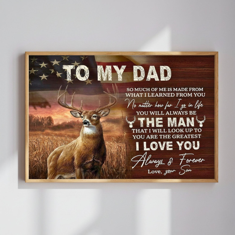 Dad's Deer Hunting Tribute Canvas - A Daughter's Forever Memory