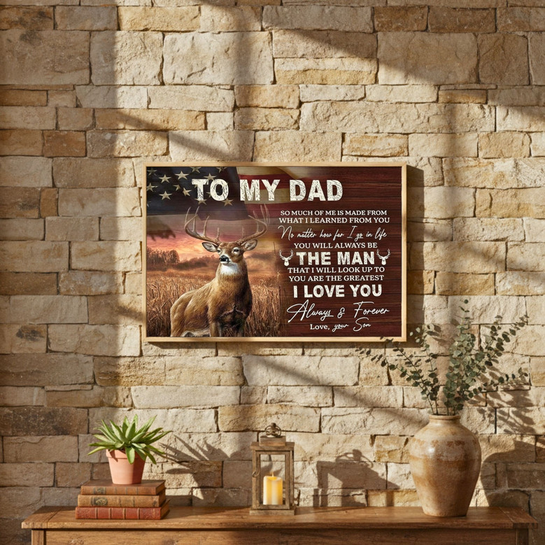Dad's Deer Hunting Tribute Canvas - A Daughter's Forever Memory
