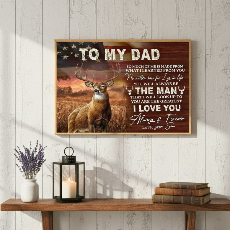 Dad's Deer Hunting Tribute Canvas - A Daughter's Forever Memory
