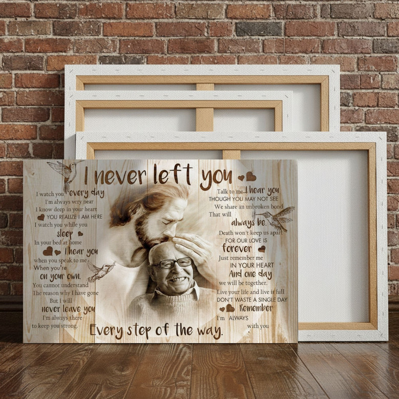 Dad's Memory - 'Never Left You' Personalized Sympathy Canvas Gift