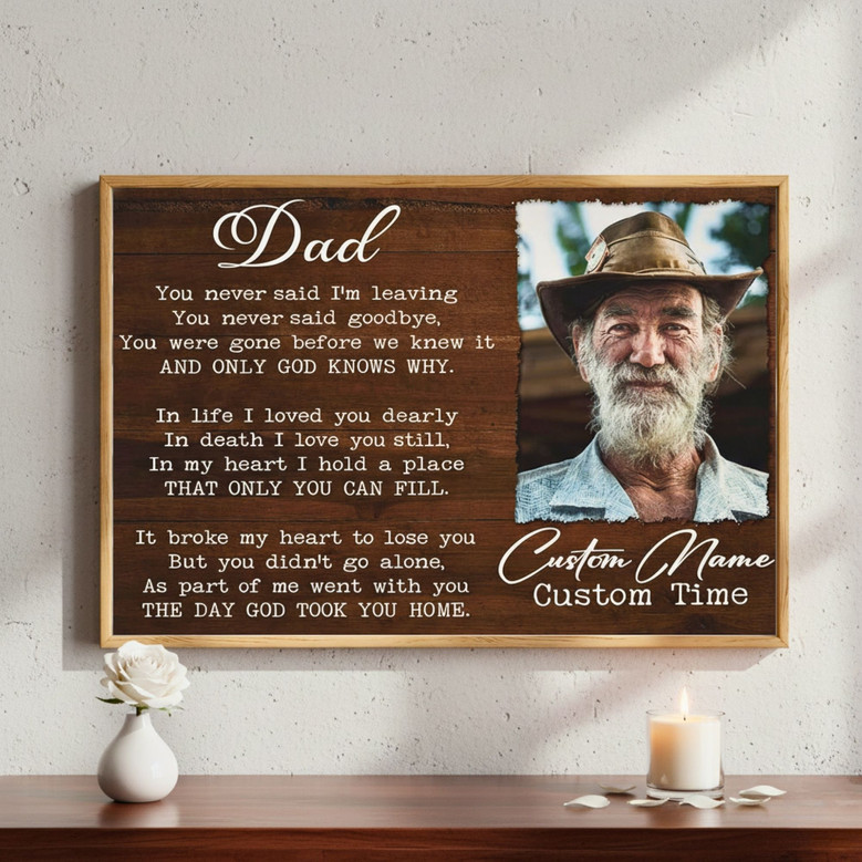 Heartfelt Memorial Canvas For Dad - Personalized Bereavement Gift