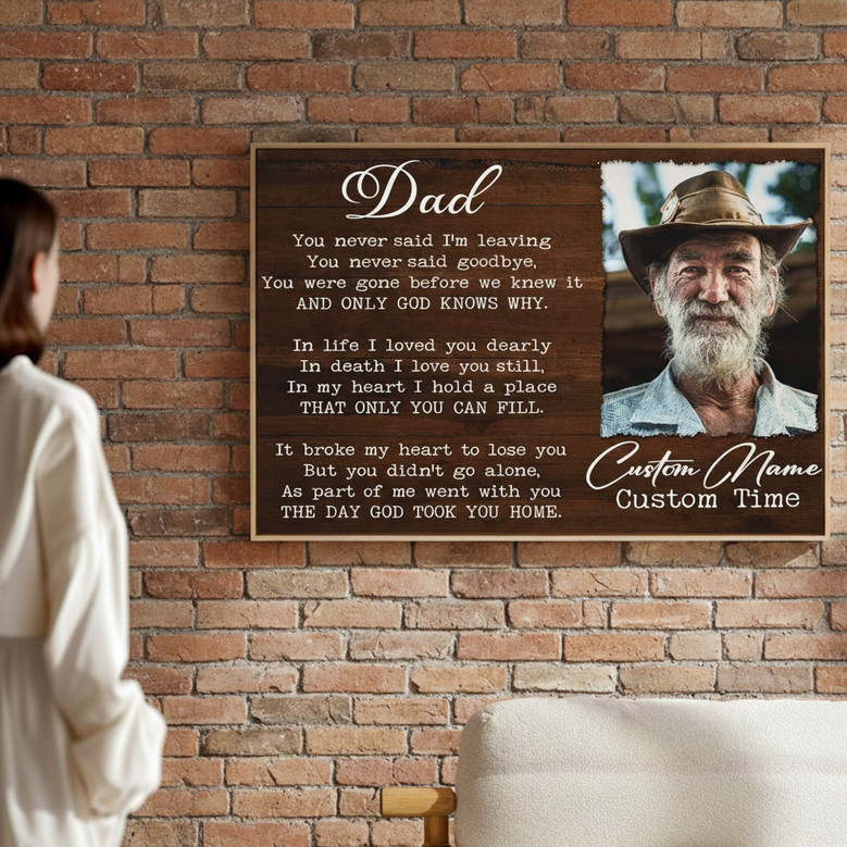 Heartfelt Memorial Canvas For Dad - Personalized Bereavement Gift