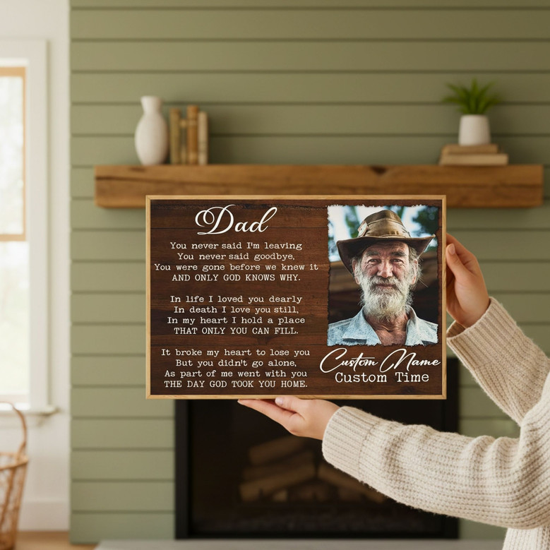 Heartfelt Memorial Canvas For Dad - Personalized Bereavement Gift