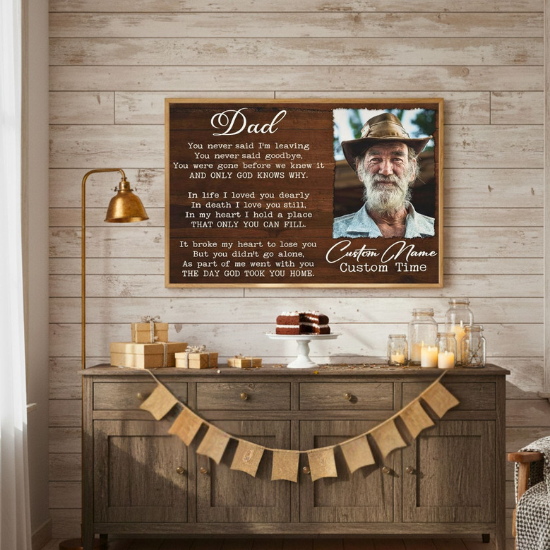 Heartfelt Memorial Canvas For Dad - Personalized Bereavement Gift