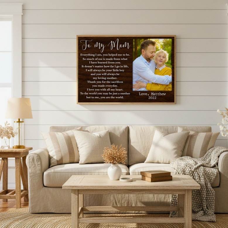 Heartfelt Personalized Mother Son Canvas Gift for Mother's Day