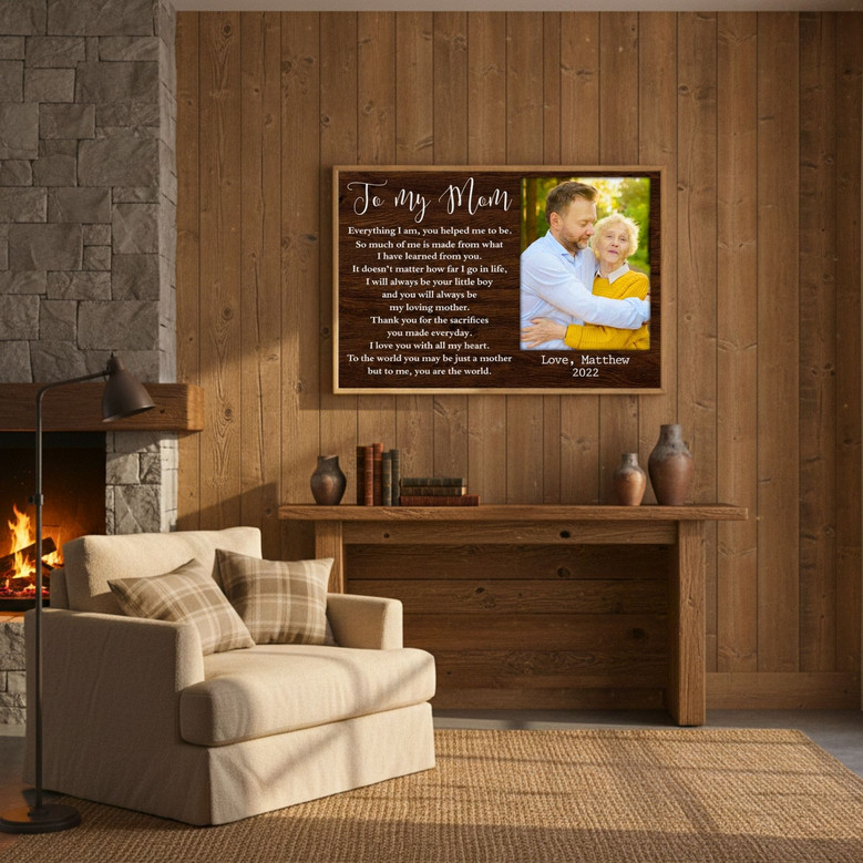 Heartfelt Personalized Mother Son Canvas Gift for Mother's Day