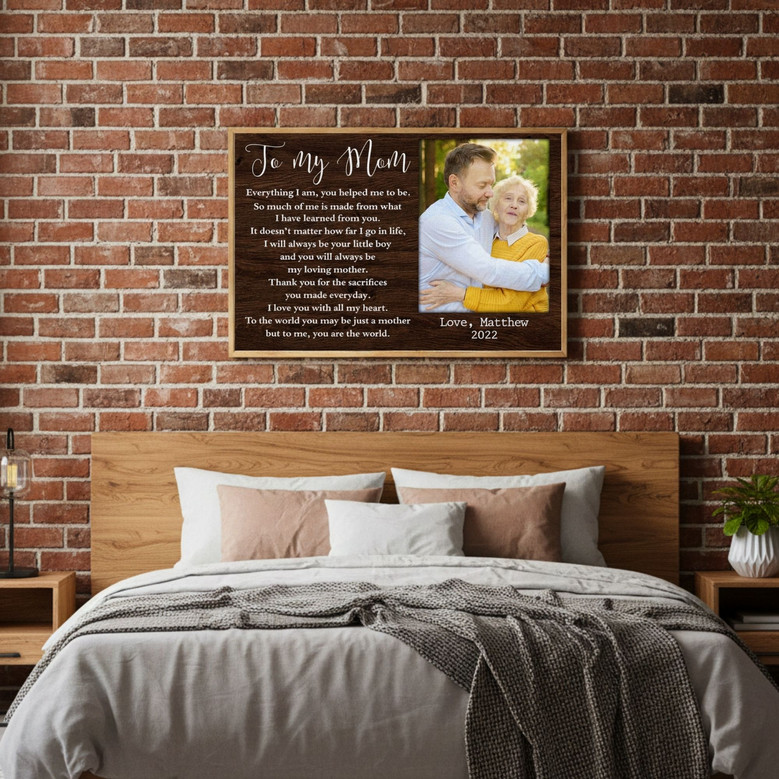 Heartfelt Personalized Mother Son Canvas Gift for Mother's Day