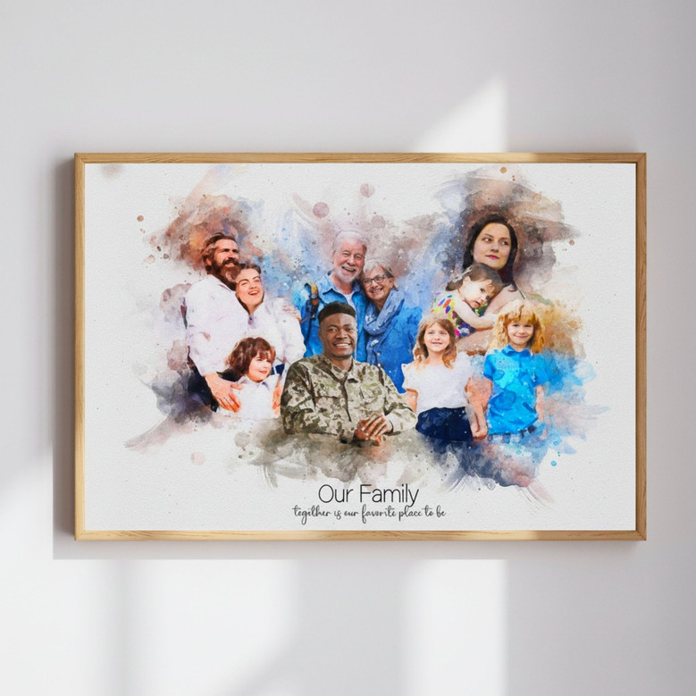 Memorial Family Portrait Canvas - In Loving Memory Gift for Parents