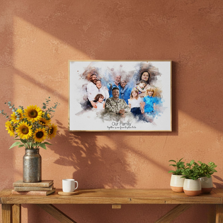 Memorial Family Portrait Canvas - In Loving Memory Gift for Parents