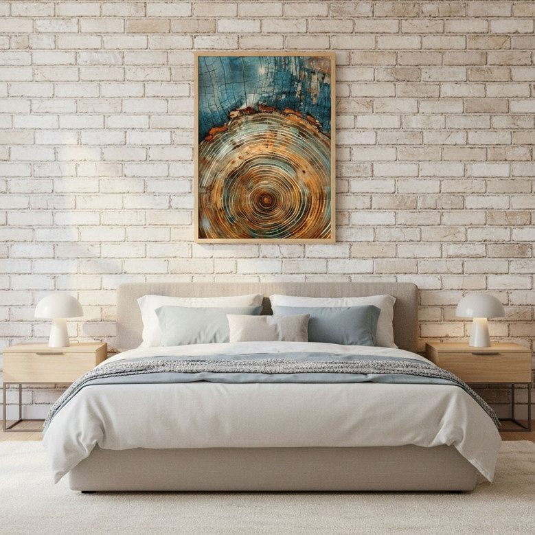 Modern Nordic Tree Ring Canvas - Neutral Abstract Wall Art For Living Room Modern Nordic Tree Ring Canvas - Neutral Abstract Wall Art For Living Room