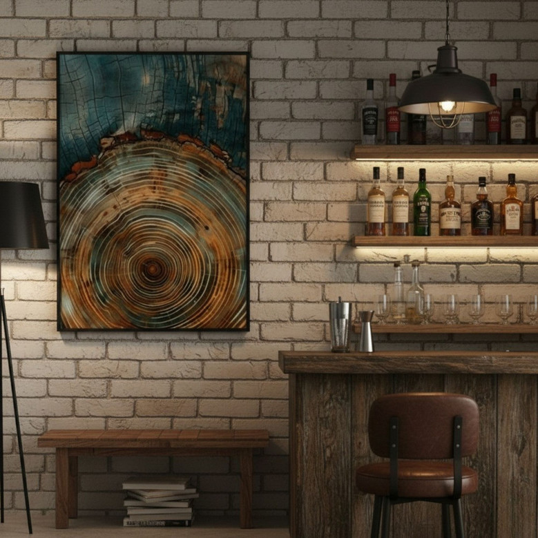 Modern Nordic Tree Ring Canvas - Neutral Abstract Wall Art For Living Room Modern Nordic Tree Ring Canvas - Neutral Abstract Wall Art For Living Room