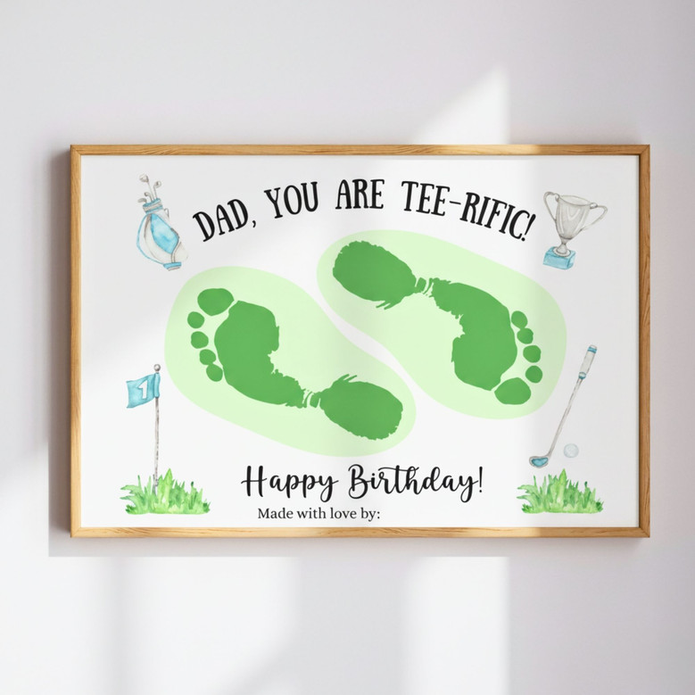 Touching Dad Golf Canvas Art Gift From Kids For Father's Birthday Keepsake