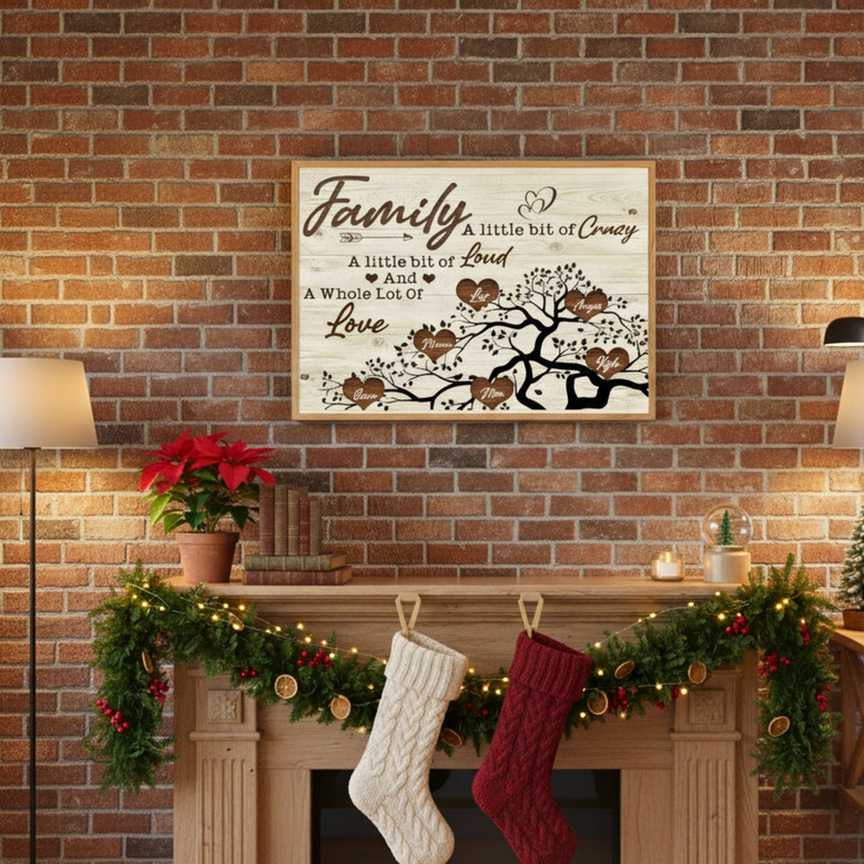 Personalized Family Tree Canvas For Home Decor - Family Names Art