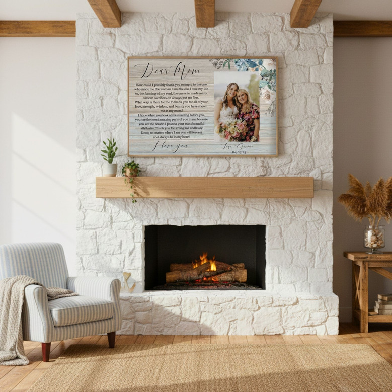 Personalized Mother Daughter Wedding Gift Canvas for Mom