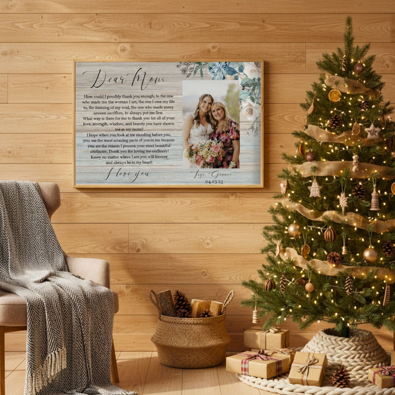 Personalized Mother Daughter Wedding Gift Canvas for Mom