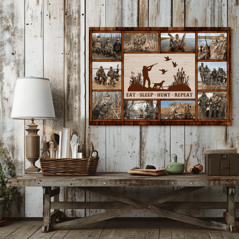 Personalized Duck Hunting Photo Collage Canvas Gift for Hunters