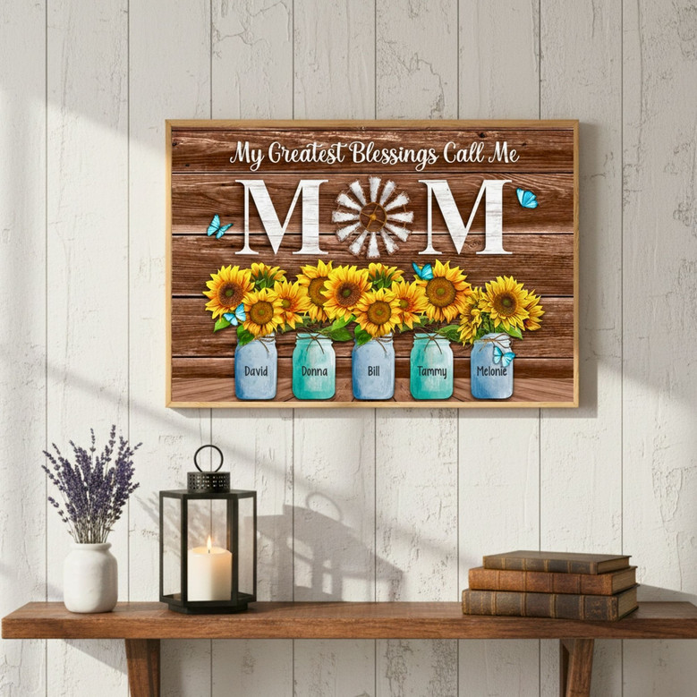 Blessings Call Me Mom - Personalized Motherhood Canvas Gift Blessings Call Me Mom - Personalized Motherhood Canvas Gift