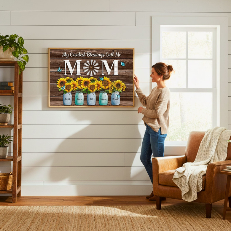 Blessings Call Me Mom - Personalized Motherhood Canvas Gift Blessings Call Me Mom - Personalized Motherhood Canvas Gift