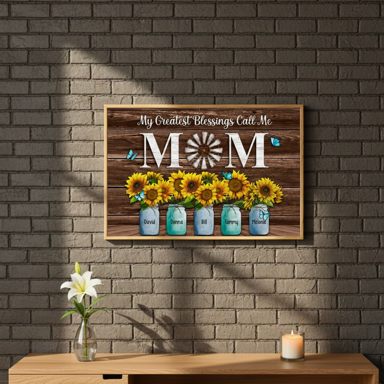 Blessings Call Me Mom - Personalized Motherhood Canvas Gift Blessings Call Me Mom - Personalized Motherhood Canvas Gift