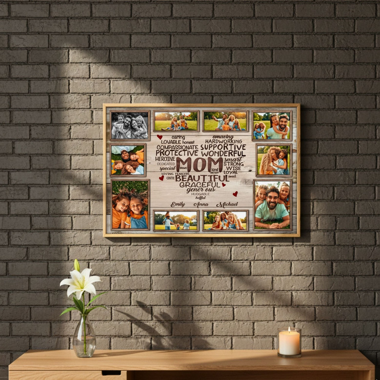 Custom Canvas Gift for Mom - Cherish Family Love & Defining Words