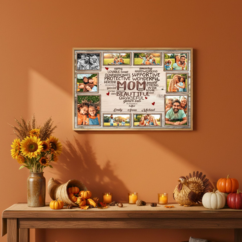 Custom Canvas Gift for Mom - Cherish Family Love & Defining Words