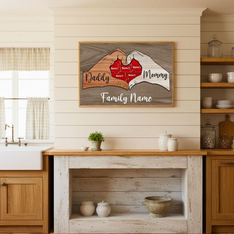 Custom Puzzle Canvas - Love-Filled Wall Art for Mom & Dad