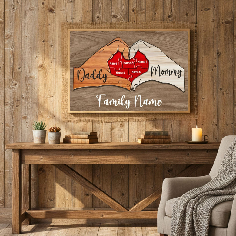Custom Puzzle Canvas - Love-Filled Wall Art for Mom & Dad