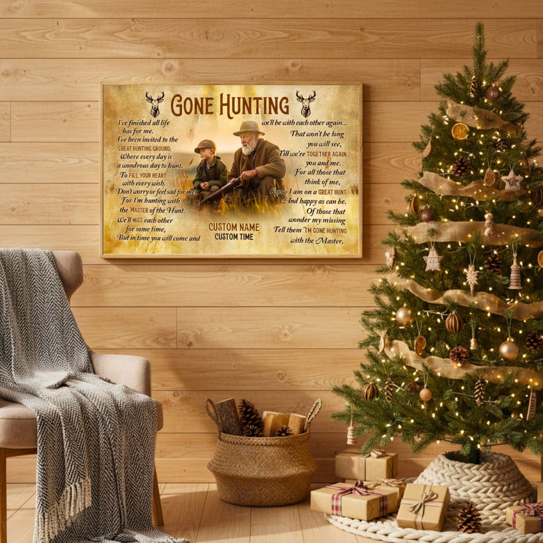 Dad's Hunter Loss - Heartfelt Remembrance Sympathy Canvas Gift