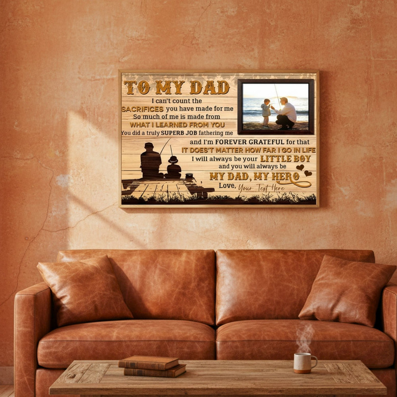 Dad's Legacy - Custom Fishing Canvas Gift from Son (Birthday)