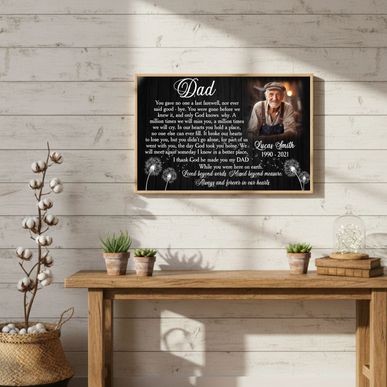 Dad's Memory - Heartfelt Personalized Memorial Canvas Keepsake