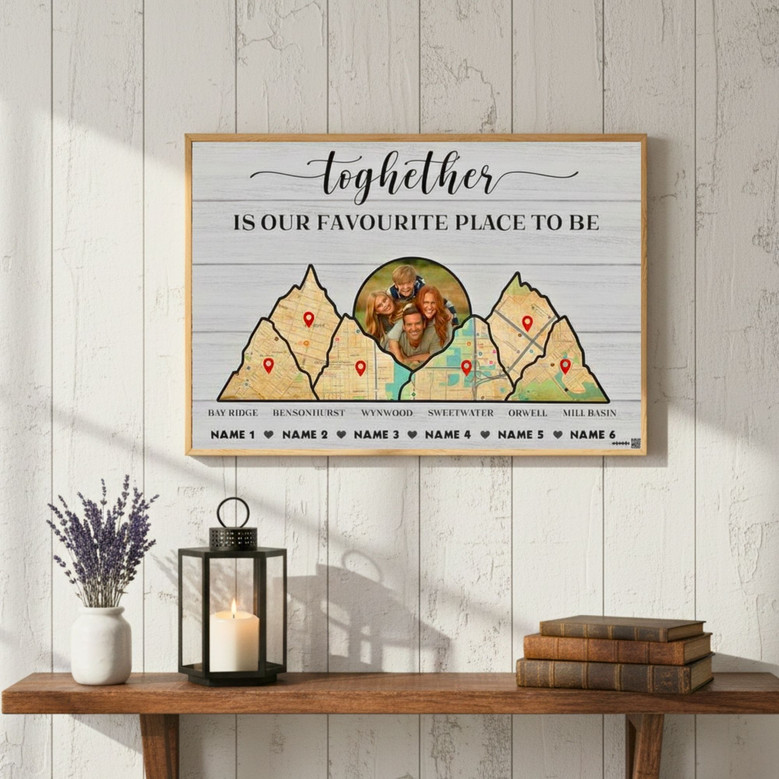 Our Favorite Place - Custom Family Address Map Canvas Art