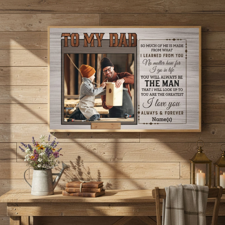 Mechanic Dad's Custom Canvas - Funny Photo Art for His Garage