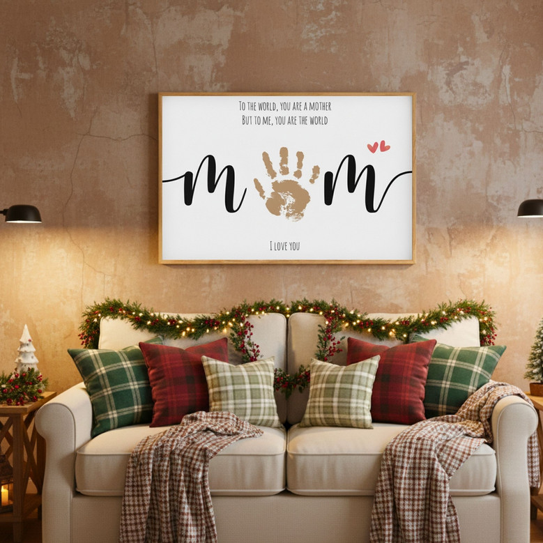 Mom's 1st Birthday/Mother's Day Keepsake - Handprint Love Canvas