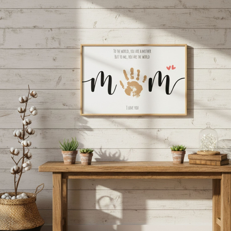 Mom's 1st Birthday/Mother's Day Keepsake - Handprint Love Canvas