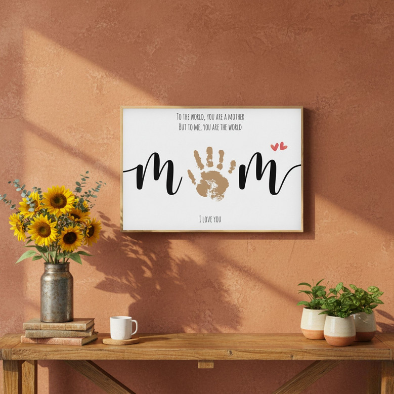 Mom's 1st Birthday/Mother's Day Keepsake - Handprint Love Canvas