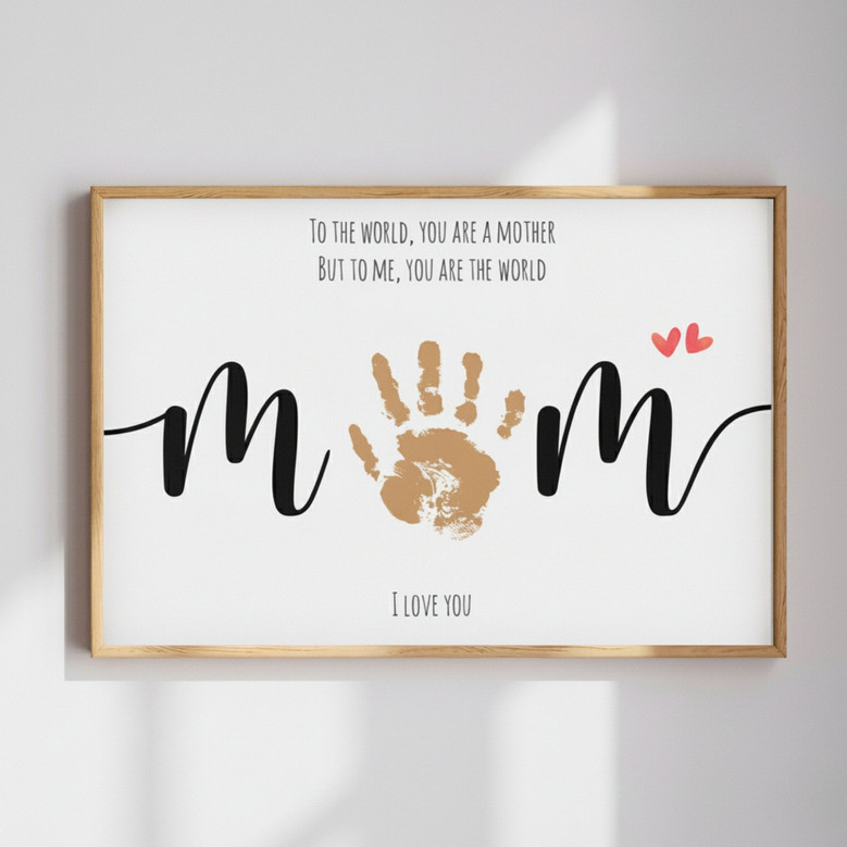 Mom's 1st Birthday/Mother's Day Keepsake - Handprint Love Canvas