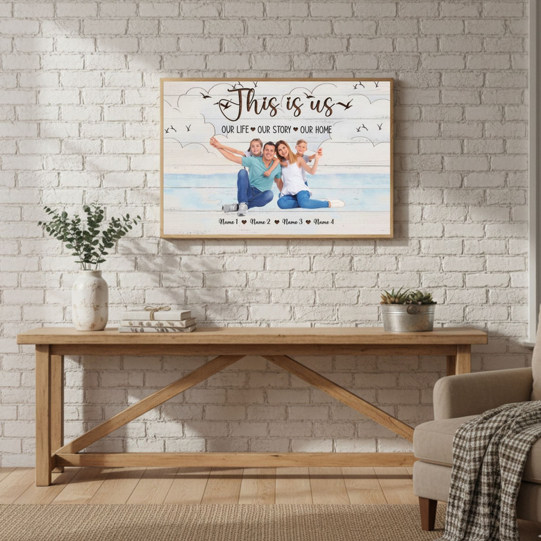 This Is Us Custom Photo Canvas Family on The Beach Background This Is Us Custom Photo Canvas Family on The Beach Background