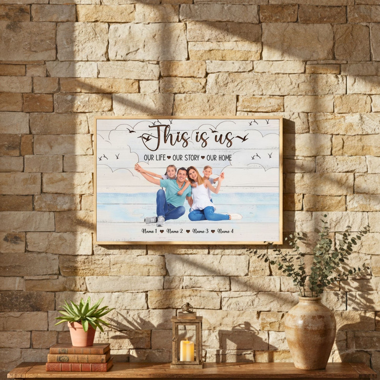 This Is Us Custom Photo Canvas Family on The Beach Background This Is Us Custom Photo Canvas Family on The Beach Background