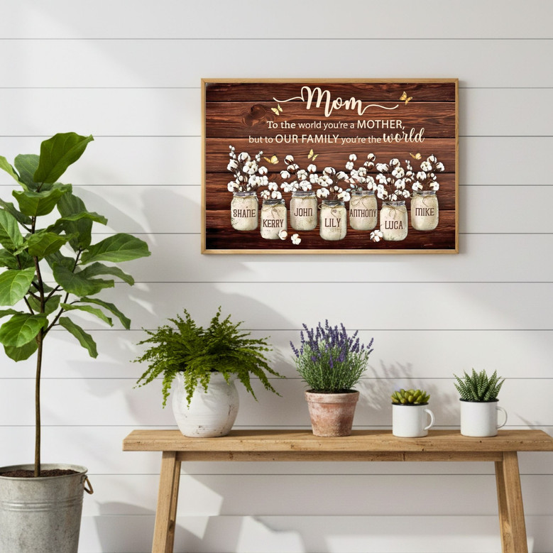 Mother's Flower Jar Canvas - Heartfelt Custom Photo Gift