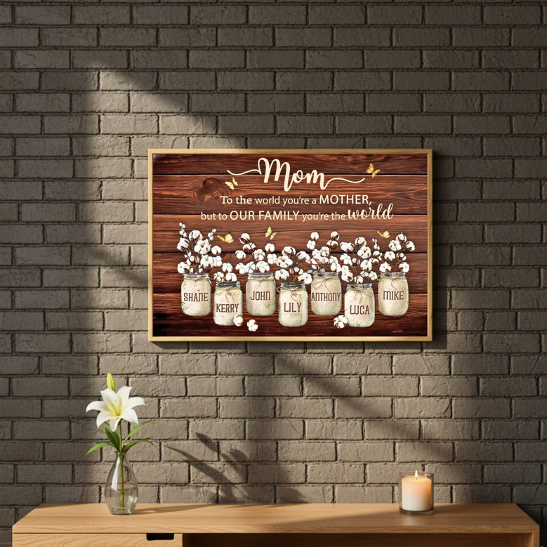 Mother's Flower Jar Canvas - Heartfelt Custom Photo Gift