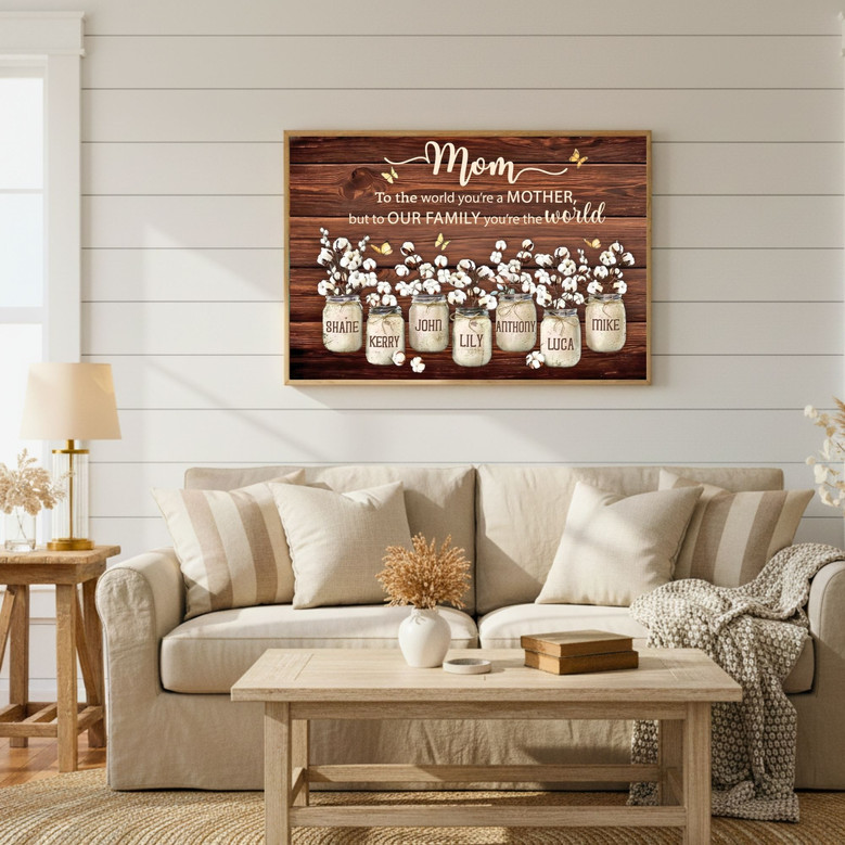 Mother's Flower Jar Canvas - Heartfelt Custom Photo Gift