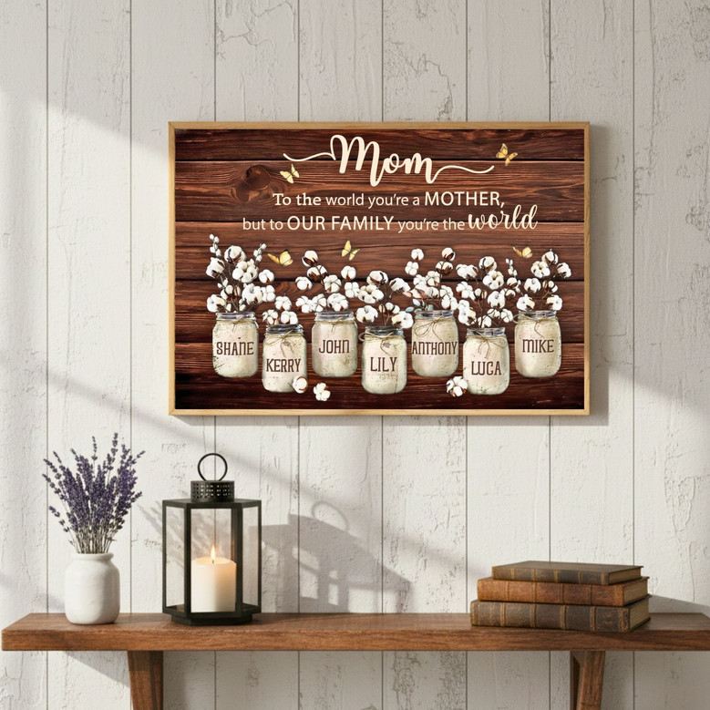 Mother's Flower Jar Canvas - Heartfelt Custom Photo Gift