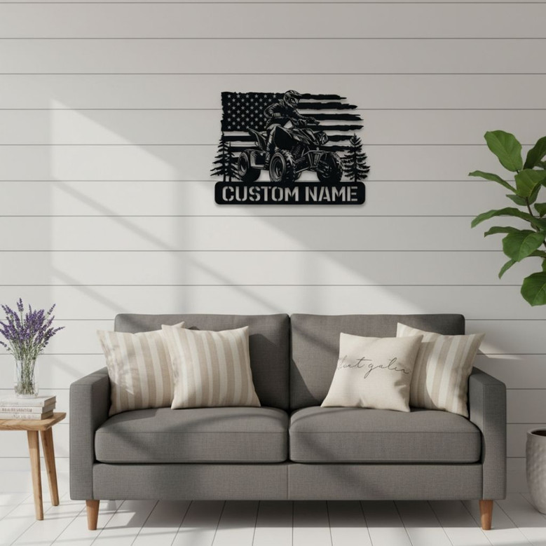 Custom ATV Metal Sign For Dad - Quad Biker LED Wall Art And Rider Decoration For Living Room Custom ATV Metal Sign For Dad - Quad Biker LED Wall Art And Rider Decoration For Living Room