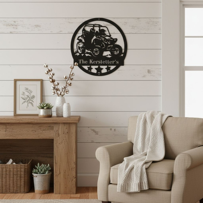 Custom ATV Off Road Metal Sign For Dad's Workshop - Personalized Family Name Art