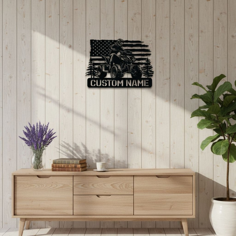 Custom ATV Metal Sign For Dad - Quad Biker LED Wall Art And Rider Decoration For Living Room Custom ATV Metal Sign For Dad - Quad Biker LED Wall Art And Rider Decoration For Living Room
