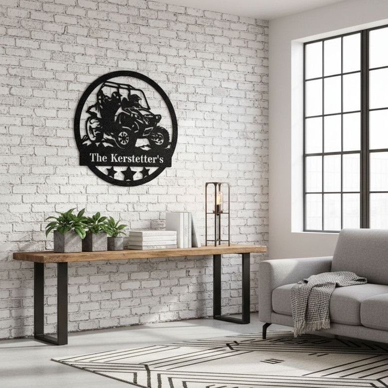 Custom ATV Off Road Metal Sign For Dad's Workshop - Personalized Family Name Art