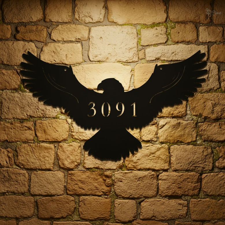 Metal House Number Sign, Eagle Address Sign Metal House Number Sign, Eagle Address Sign